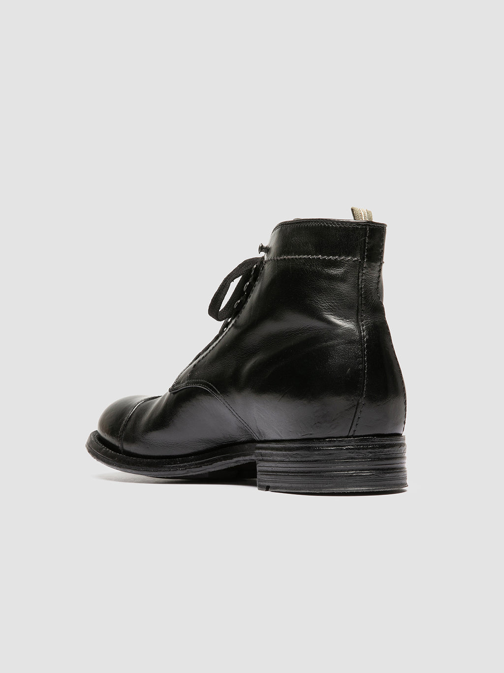 ADMIRAL 010 - Black Leather Lace-up Boots