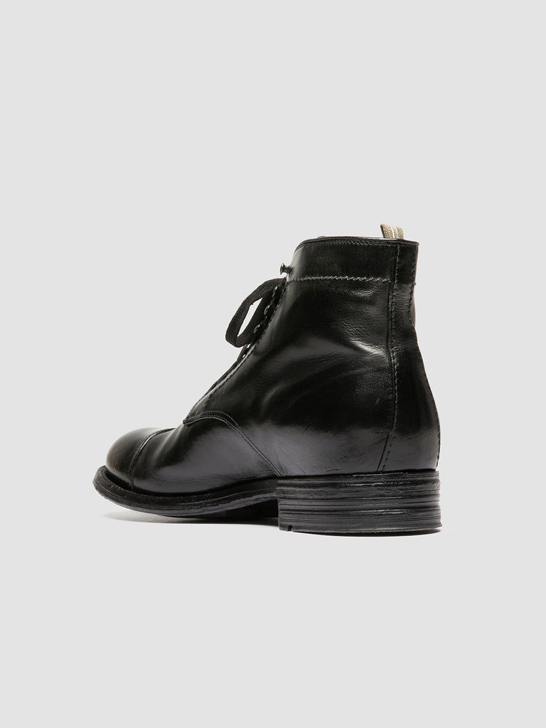 ADMIRAL 010 - Black Leather Lace-up Boots