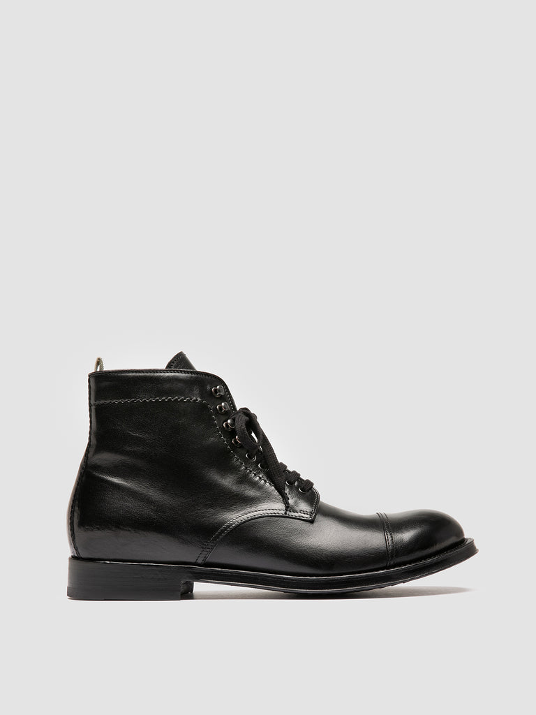 ADMIRAL 005 - Black Leather Lace-up Boots