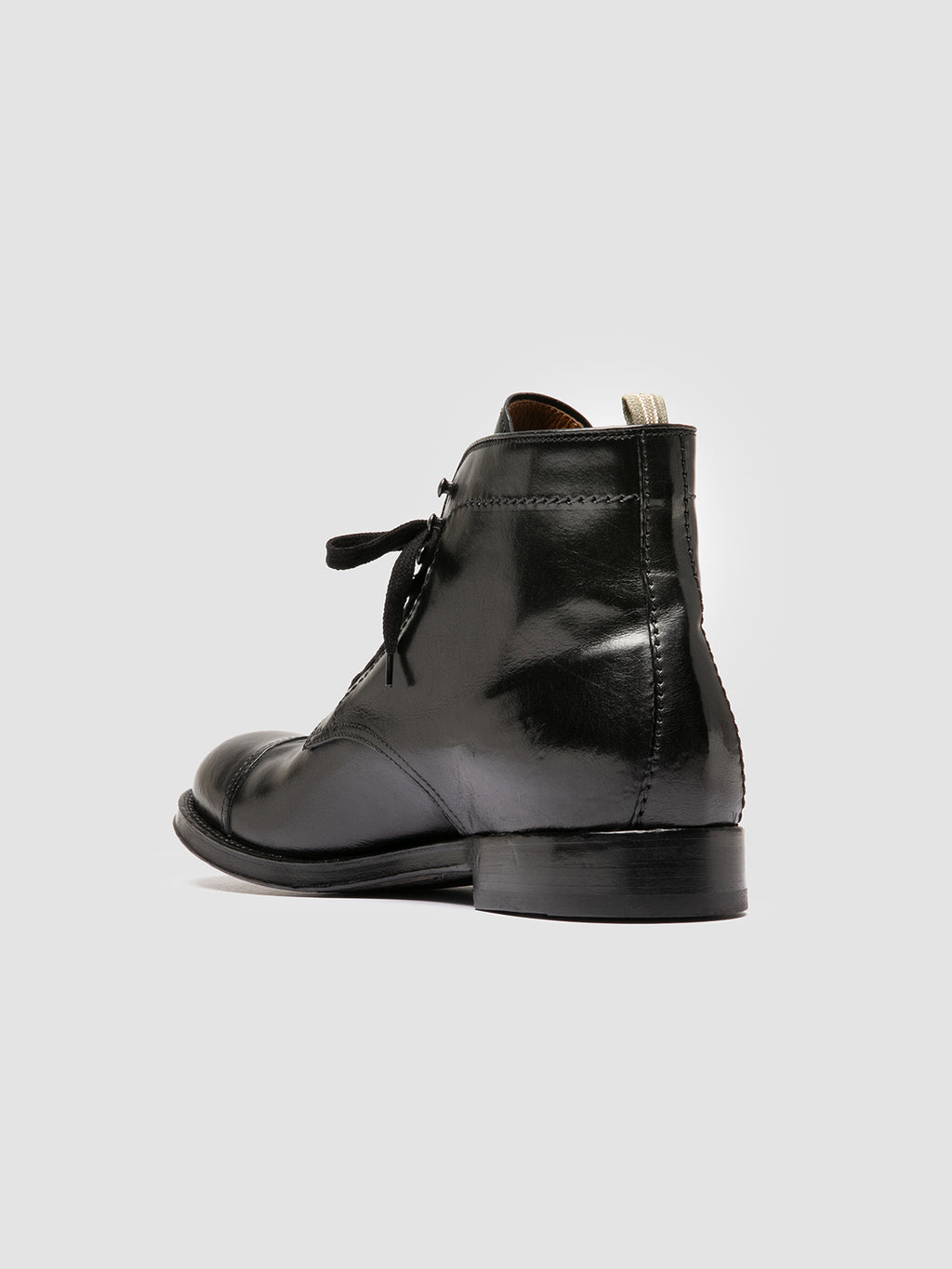 ADMIRAL 005 - Black Leather Lace-up Boots