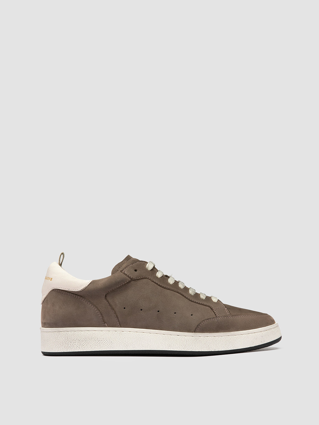 THE ANSWER 002 - Taupefarbene Sneakers aus Leder und Wildleder - image 1,side view