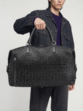 ARMOR 019 - Borsa da Viaggio in Pelle Nera - thumb image 2,side view