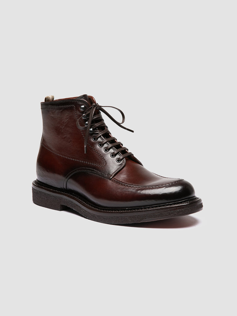 ASTON CREPE 004 - Brown Leather Lace-Up Boots