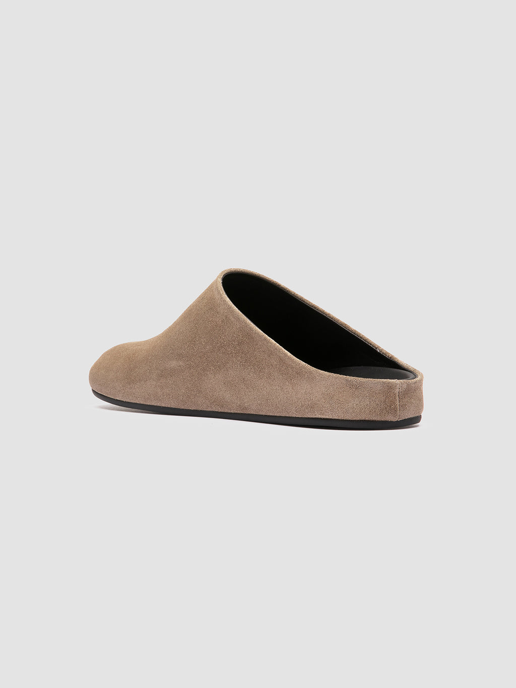 BABOUCHE 001 - Taupe Suede Mule Sandals - image 4,side view