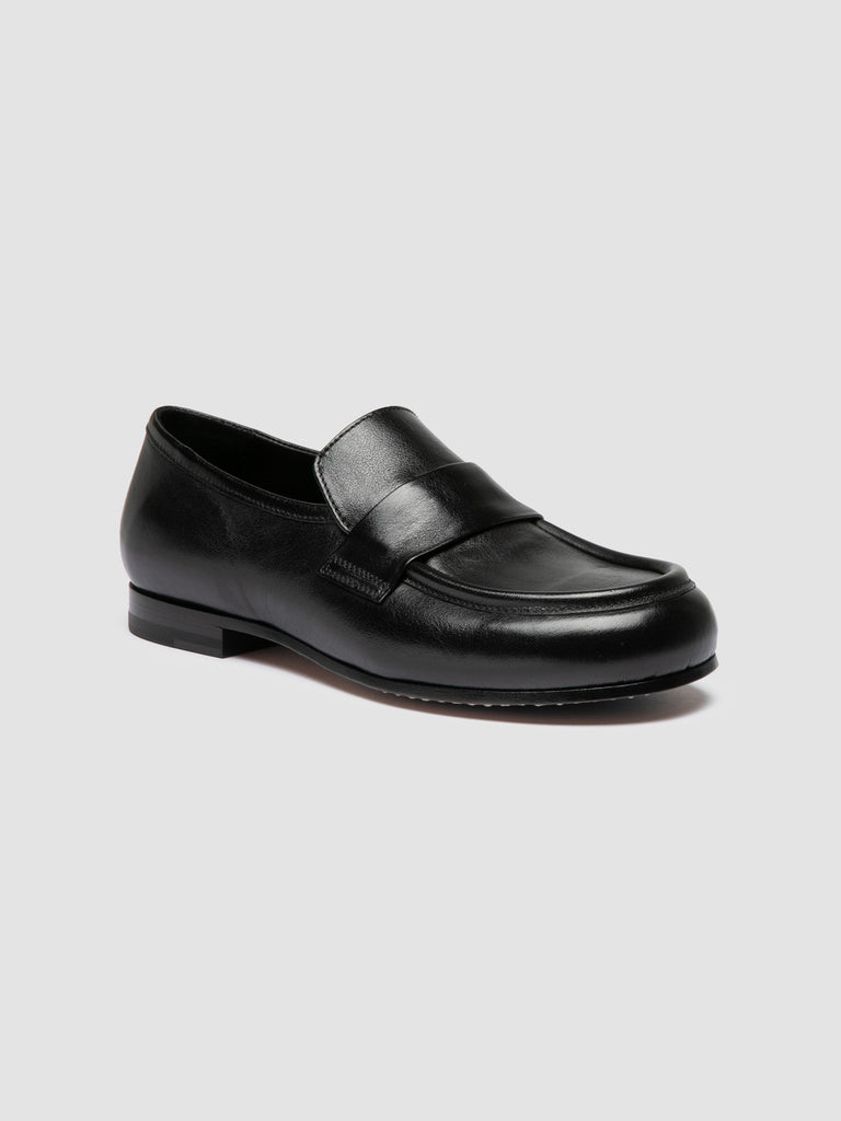 BECKY 101 - Black Leather Penny Loafers