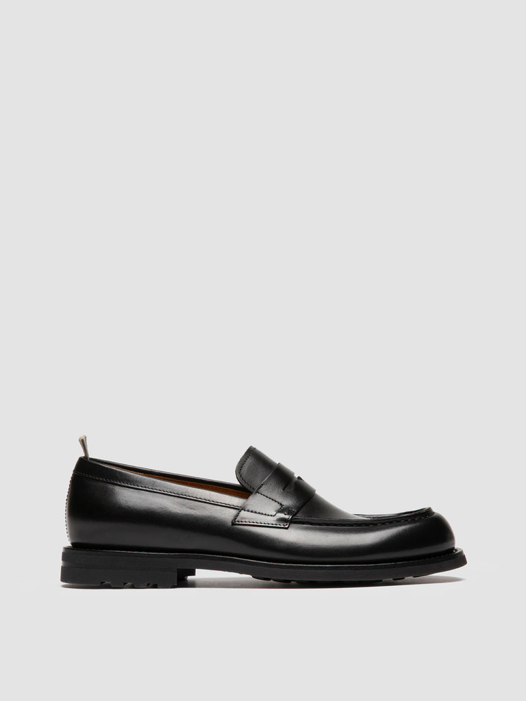 BELMONDO 006 - Black Leather Penny Loafers