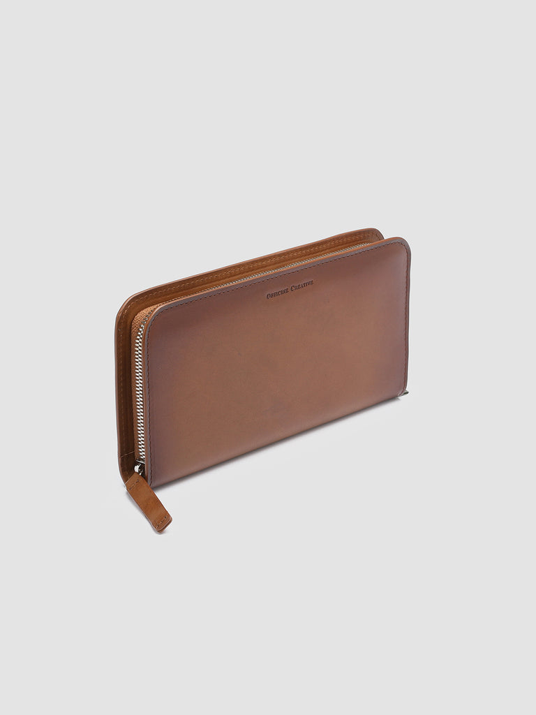 BERGE’ 01 - Brown Zip Around Leather Wallet