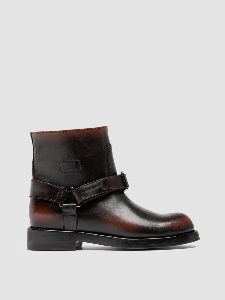 BERYL 009 - Brown Leather Pull-On Boots