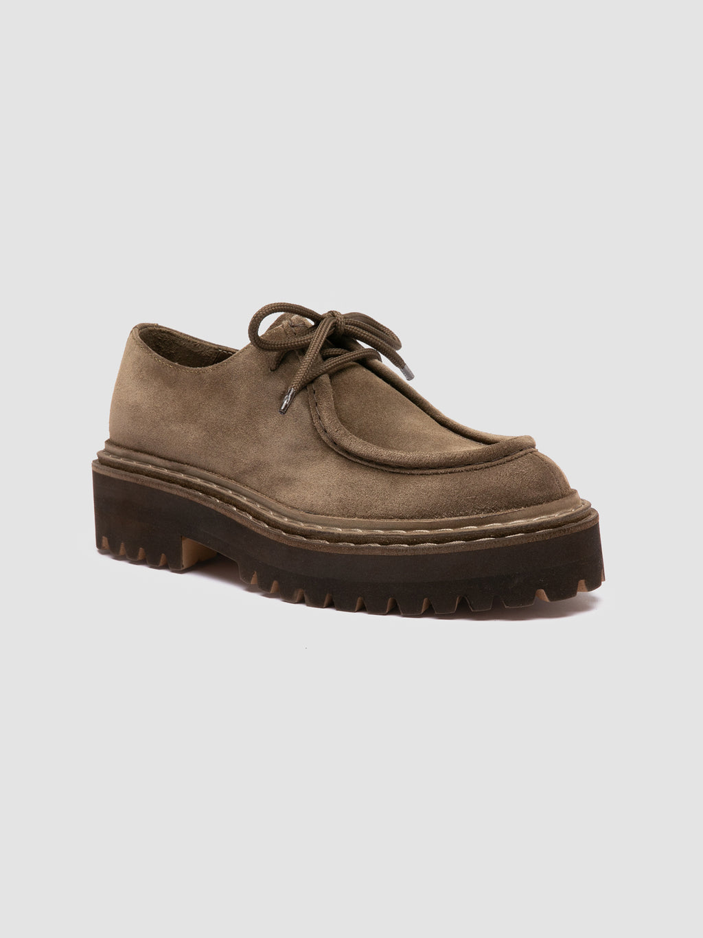 BLOSSOM 001 - Scarpe Derby in Pelle Scamosciata Marrone - image 3,side view