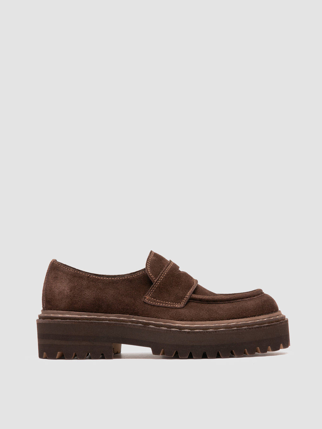 BLOSSOM 015 - Braune Penny-Loafers aus Wildleder - image 1,side view