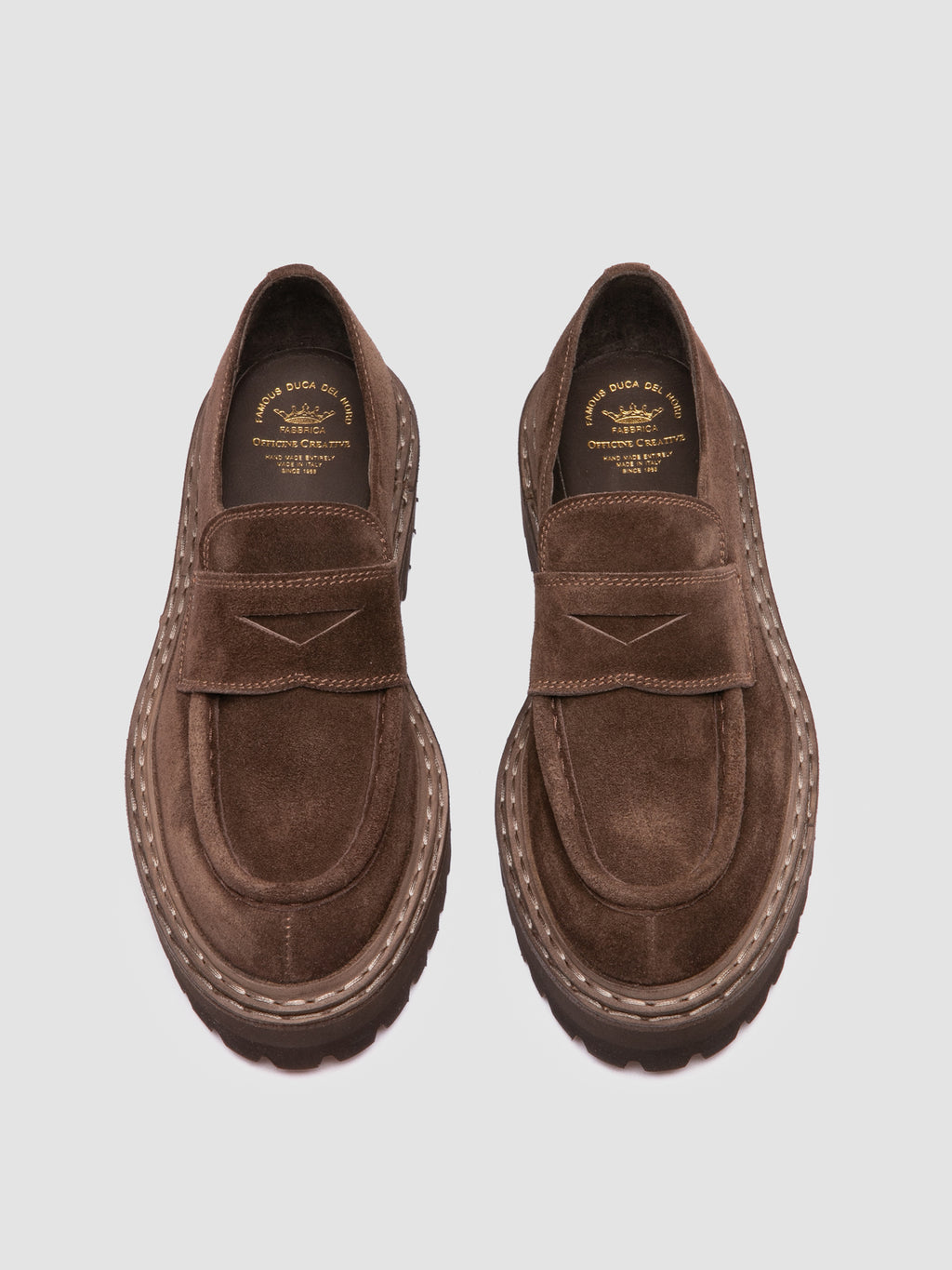 BLOSSOM 015 - Braune Penny-Loafers aus Wildleder - image 2,side view