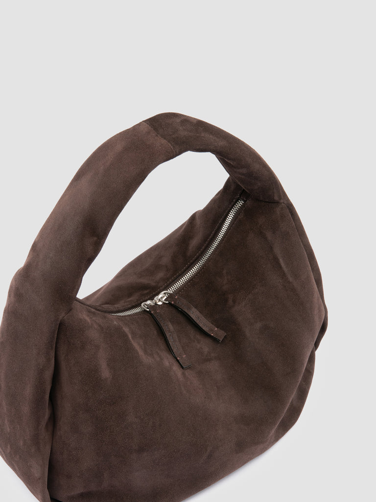 BOLINA 048 - Brown Suede Shoulder Bag-hover