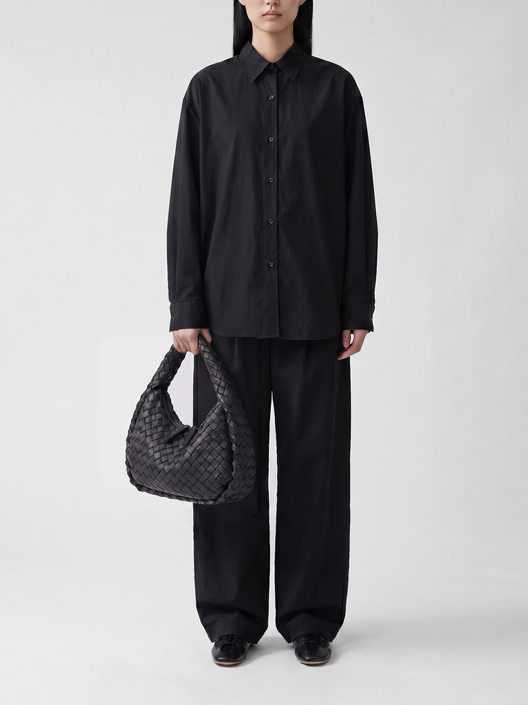BOLINA 144 - Black Leather Handle Bag-hover