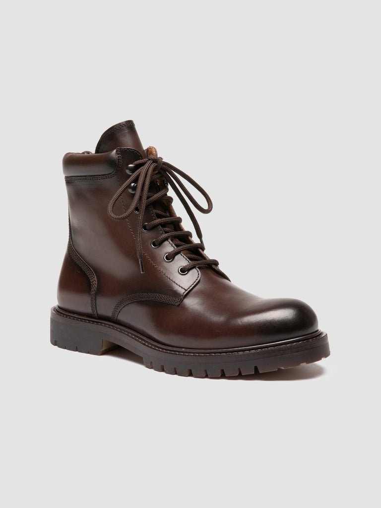 BOSS 002 - Brown Leather Lace Up Boots