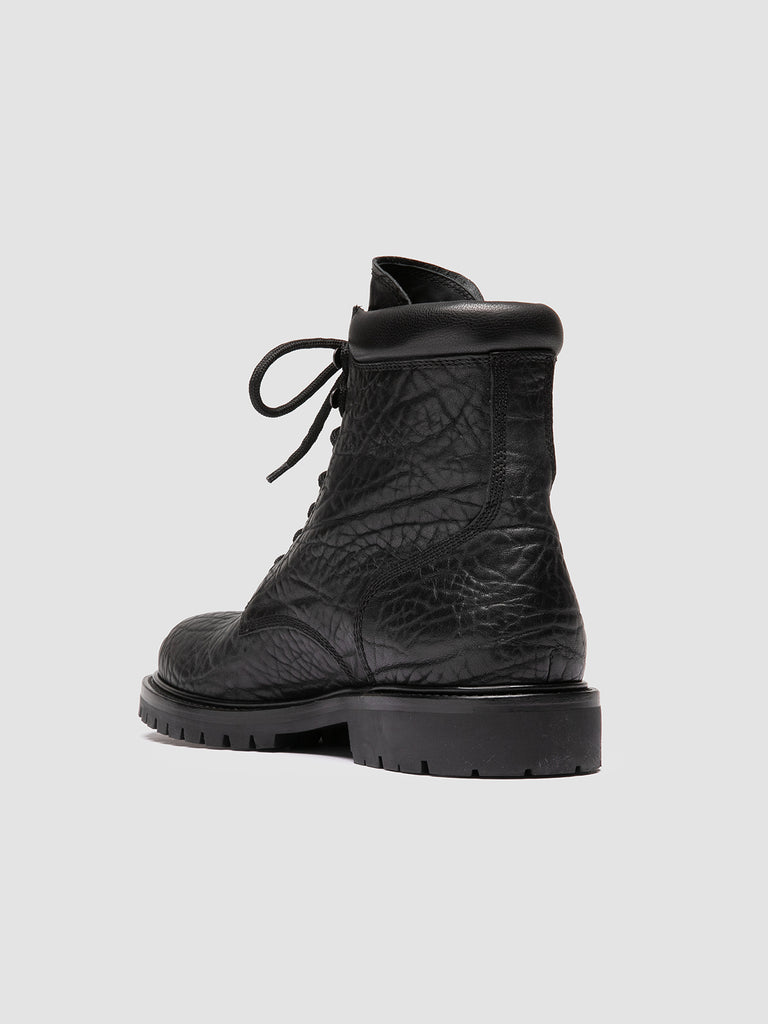 BOSS 008 - Black Leather Lace-Up Boots