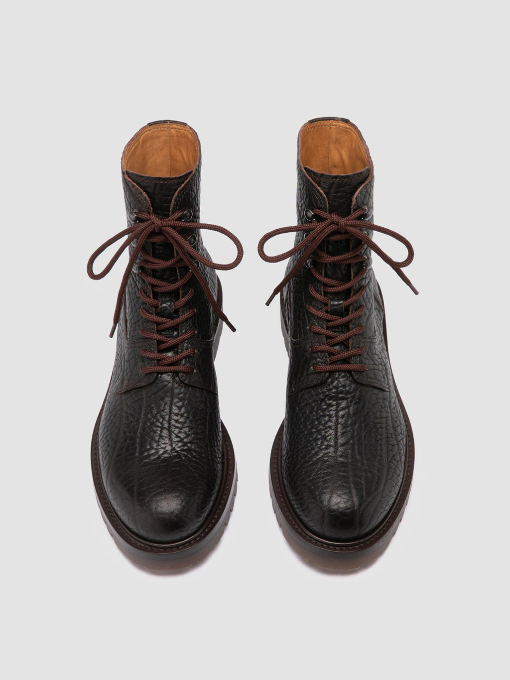 BOSS 012 - Brown Leather Lace-up Boots Men Officine Creative - 2