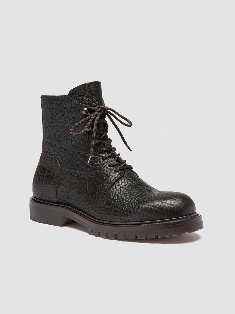 BOSS 017 - Brown Leather Lace-Up Boots