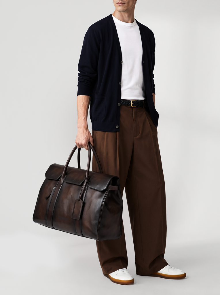 BOSTONIAN 001 - Brown Leather Travel Bag