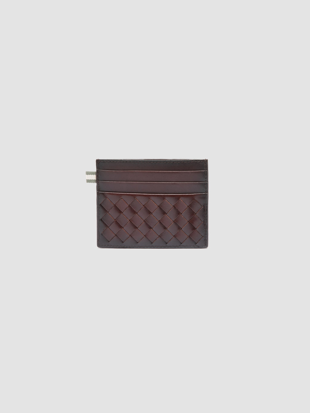 BOUDIN 122 - Brown Woven Leather Card Holder
