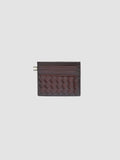 BOUDIN 122 - Brown Woven Leather Card Holder