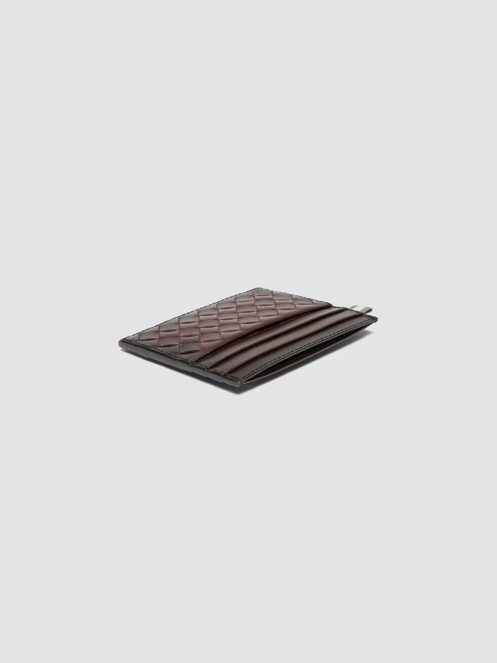 BOUDIN 122 - Brown Woven Leather Card Holder