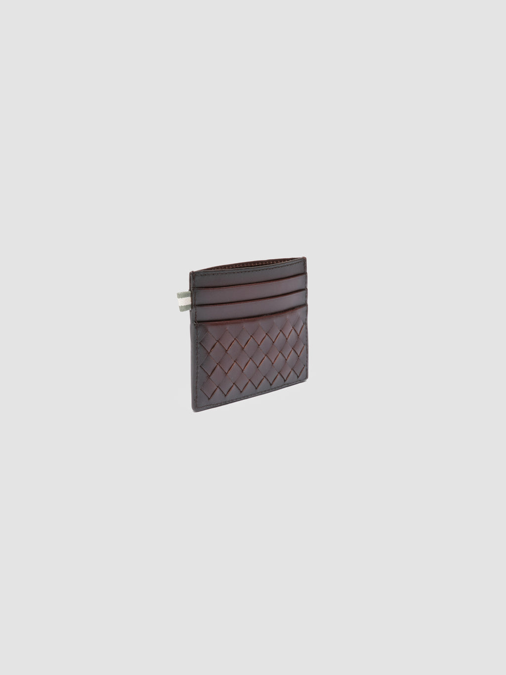 BOUDIN 122 - Brown Woven Leather Card Holder
