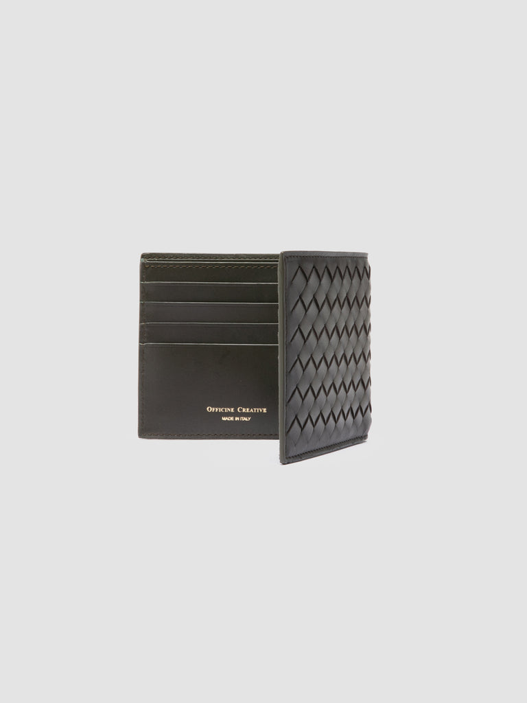 BOUDIN 123 - Green Woven Leather Bifold Wallet Officine Creative - 4