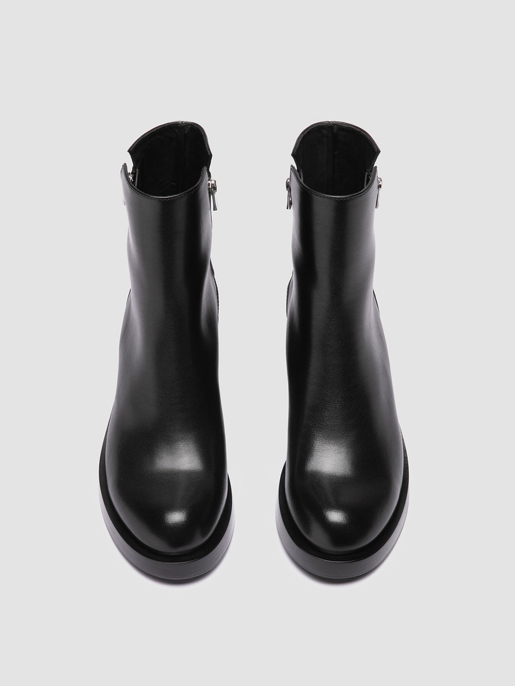 BRETT 003 - Black Leather Zipped Boots Women Officine Creative - 2