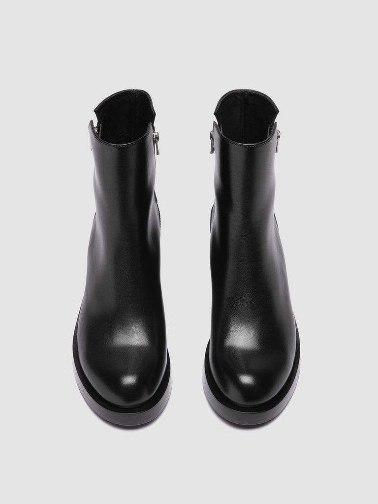 BRETT 003 - Black Leather Zipped Boots