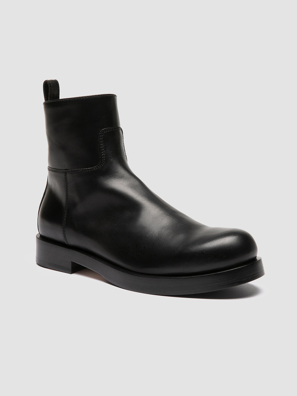 BULLA 003 - Black Leather Zipped Boots