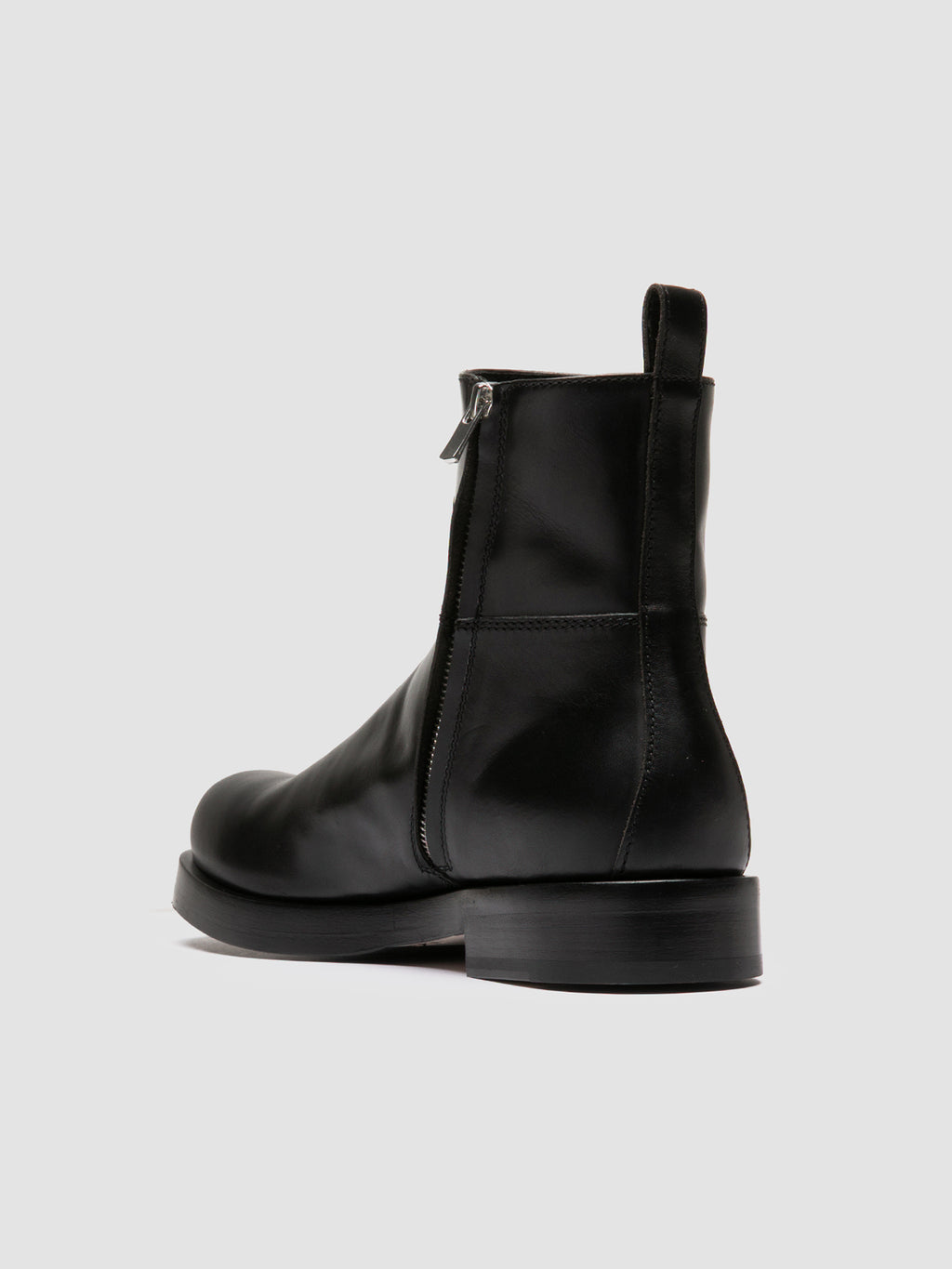 BULLA 003 - Black Leather Zipped Boots