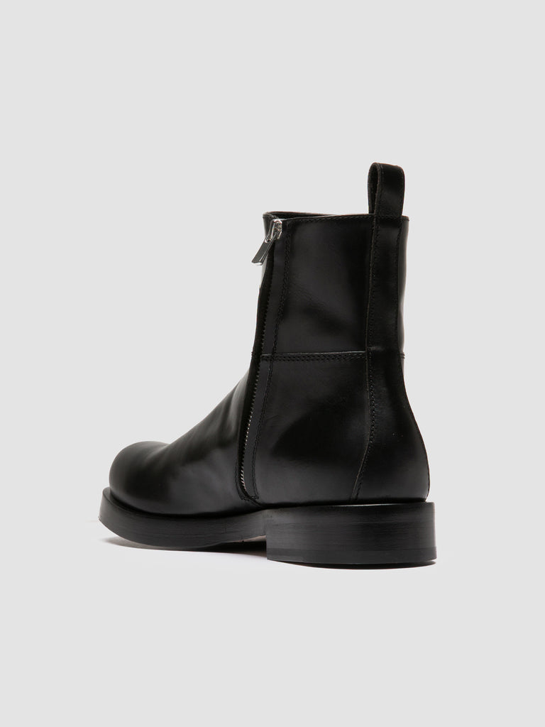 BULLA 003 - Black Leather Zipped Boots