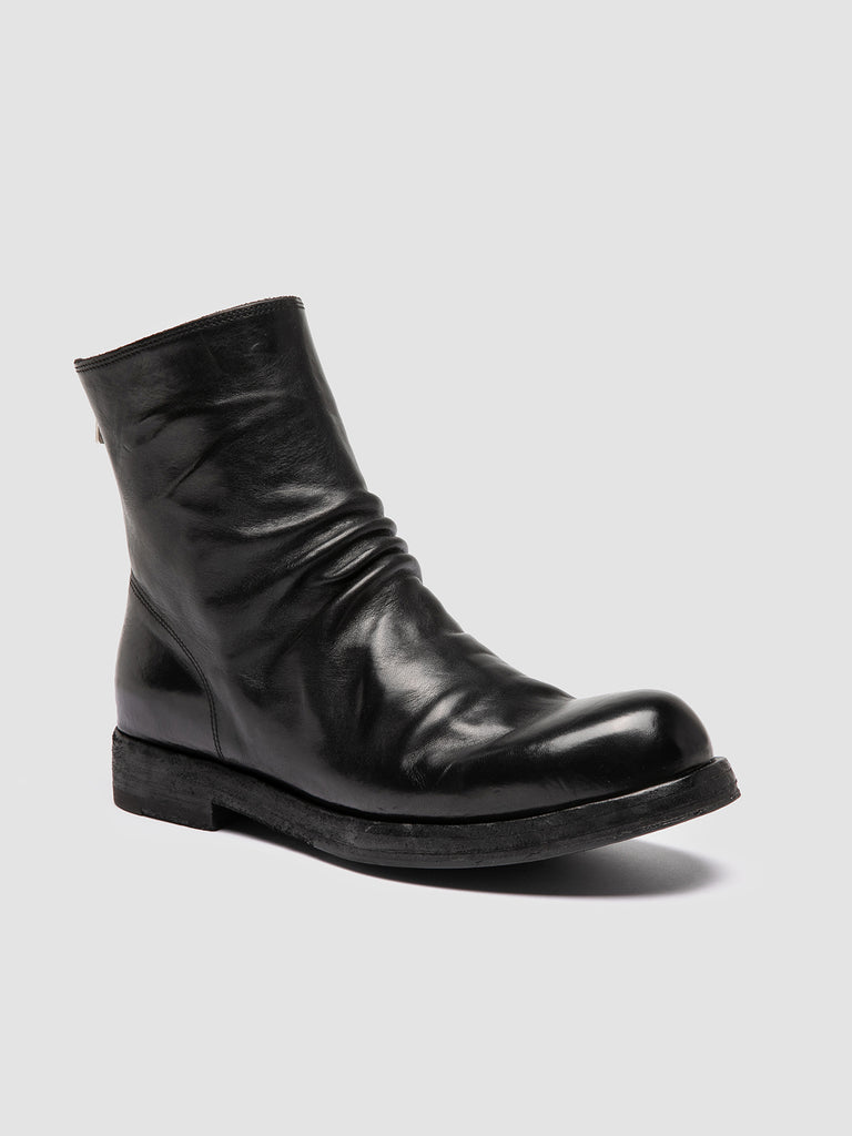 BULLA DD 303 - Black Leather Zipped Boots Women Officine Creative - 3