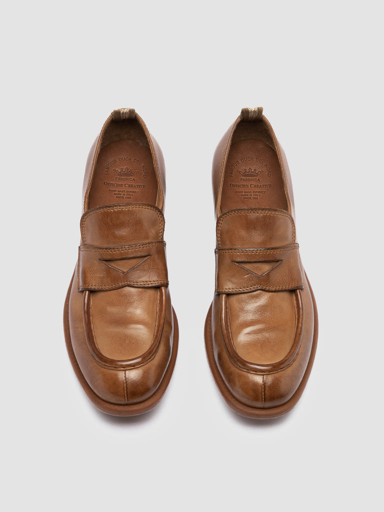 CALIXTE 020 - Brown Leather Loafers