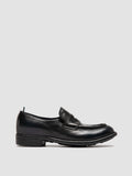 CALIXTE 020 - Navy Leather Penny Loafers