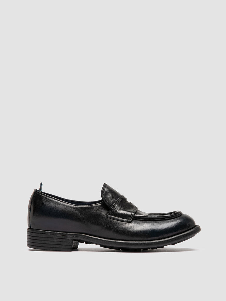 CALIXTE 020 - Blue Leather Penny Loafers