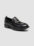 CALIXTE 020 - Navy Leather Penny Loafers