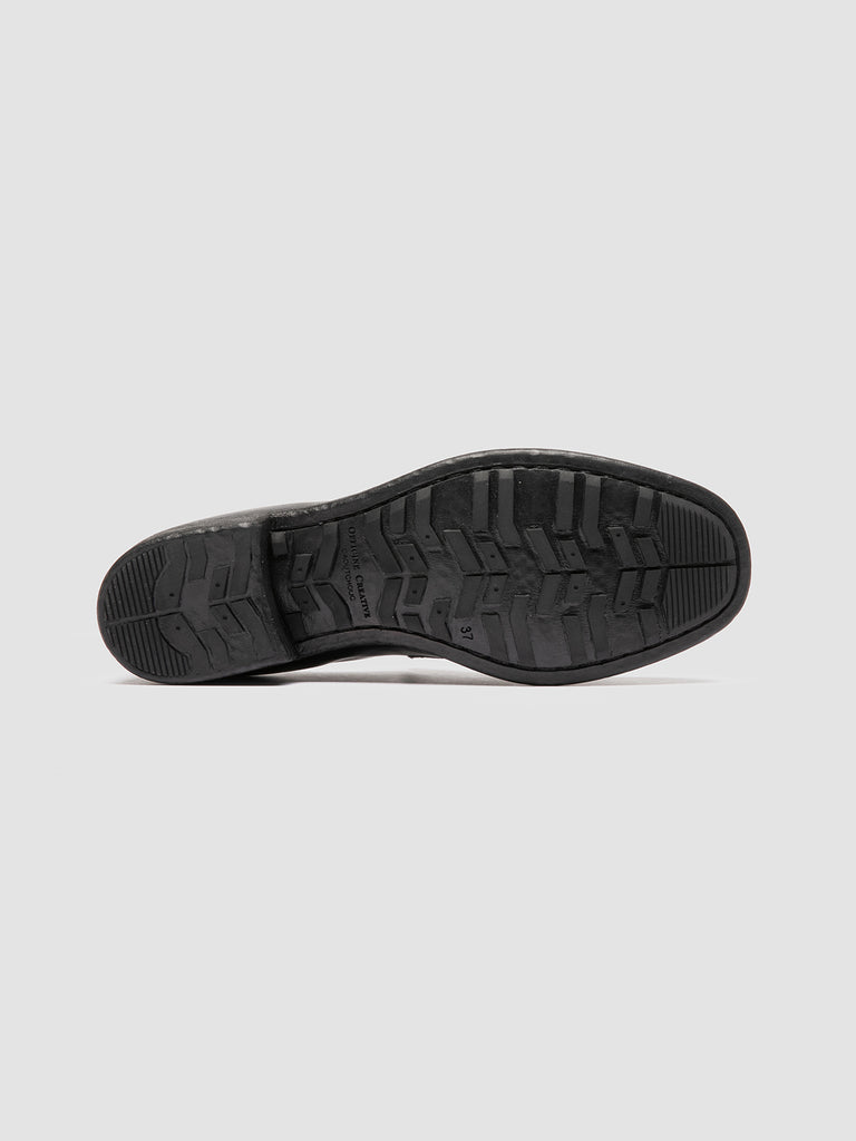 CALIXTE 020 - Navy Leather Penny Loafers