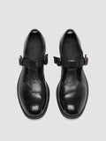 CALIXTE 071 - Black Leather T-Bar Shoes