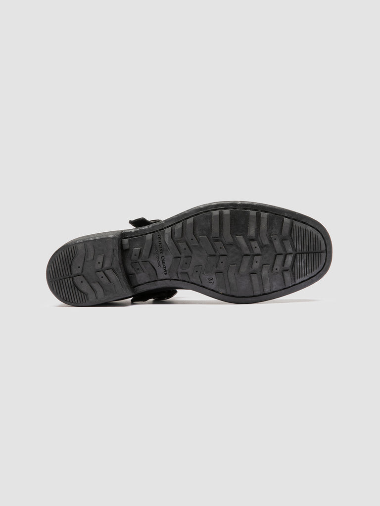 CALIXTE 071 - Black Leather T-Bar Shoes