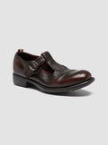 CALIXTE 071 - Brown Leather T-Bar Shoes