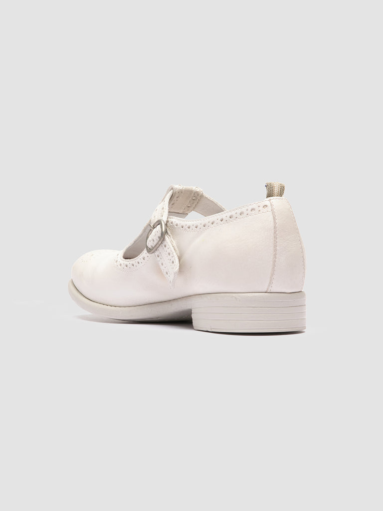 CALIXTE 080 - Off White Leather T-Bar Shoes