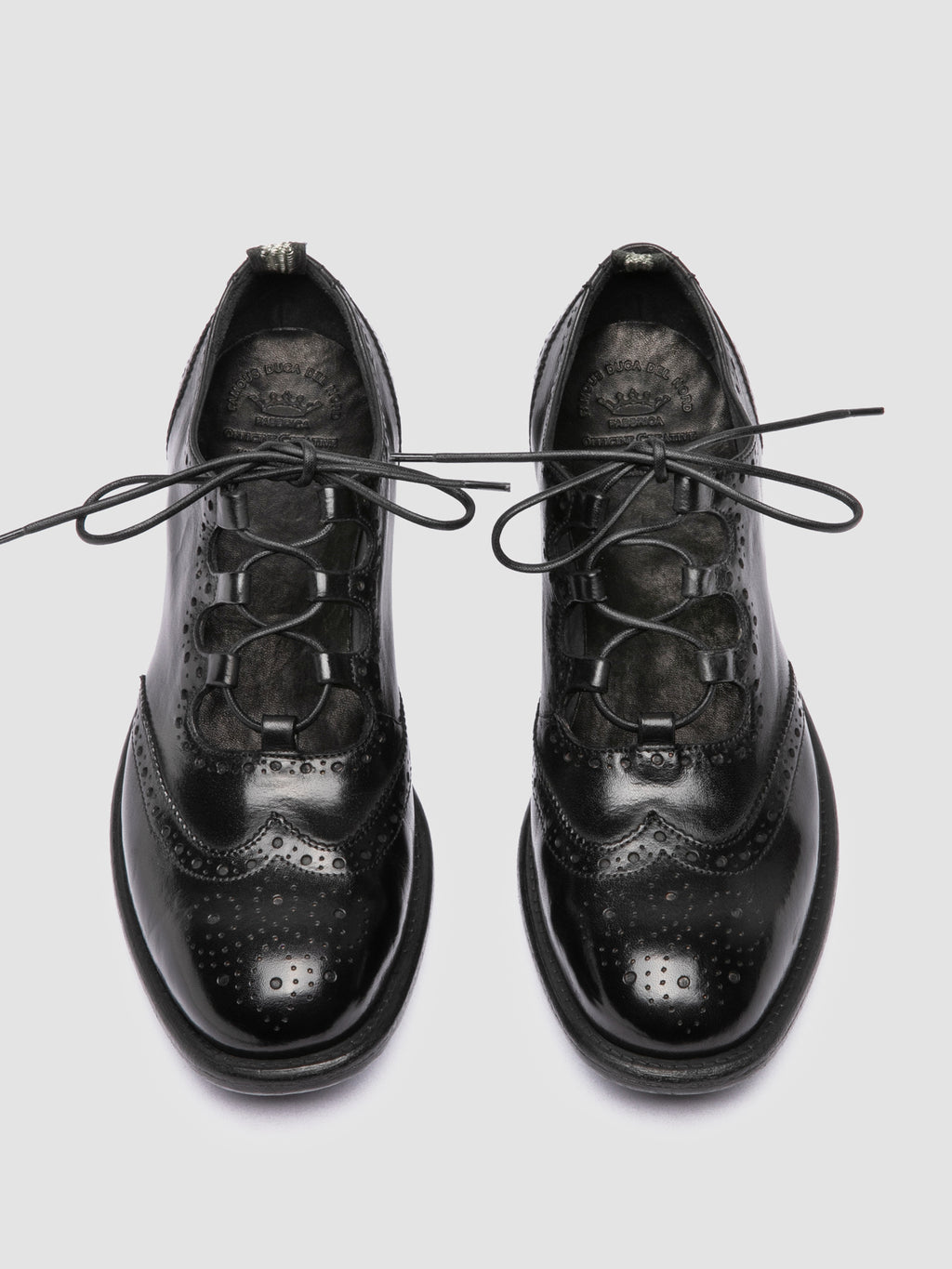 CALIXTE 084 - Black Leather Derby Shoes - image 2,side view