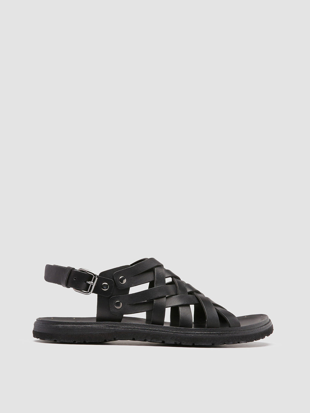CHIOS 006 - Black Leather Fisherman Sandals