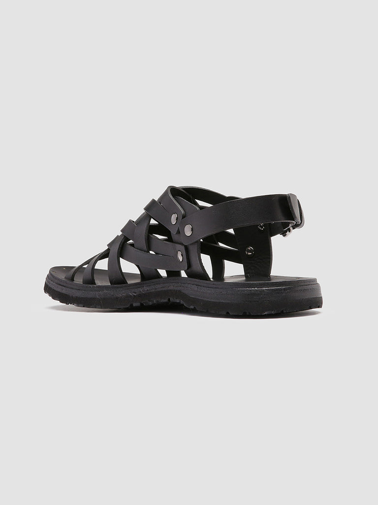 CHIOS 006 - Black Leather Fisherman Sandals