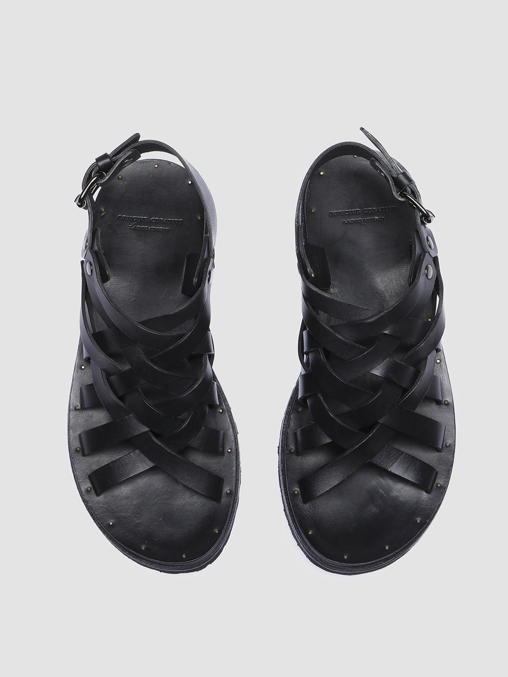 CHIOS 006 - Black Leather Fisherman Sandals