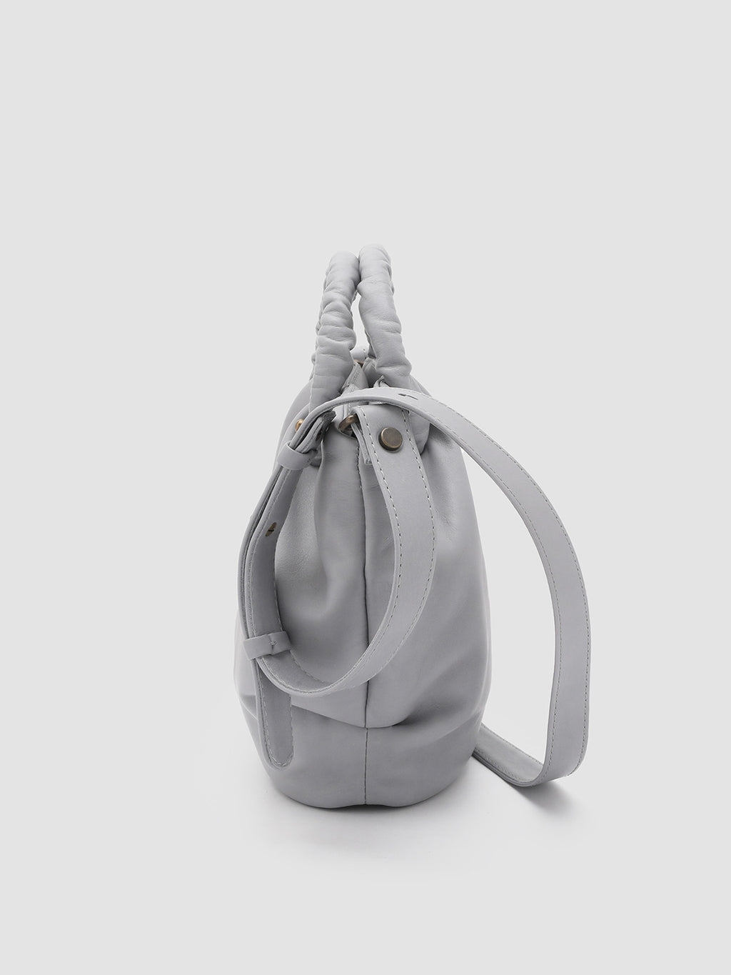 CIRCLE 017 - Grey Leather Handle Bag