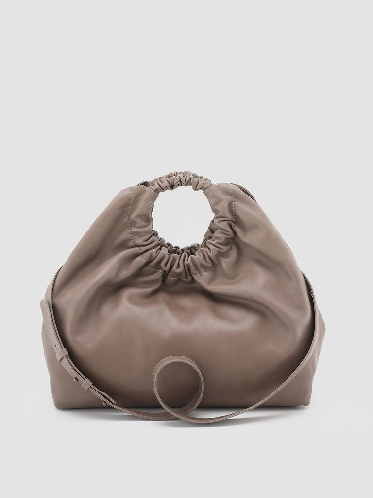 CIRCLE 09 - Taupe Leather Handle Bag