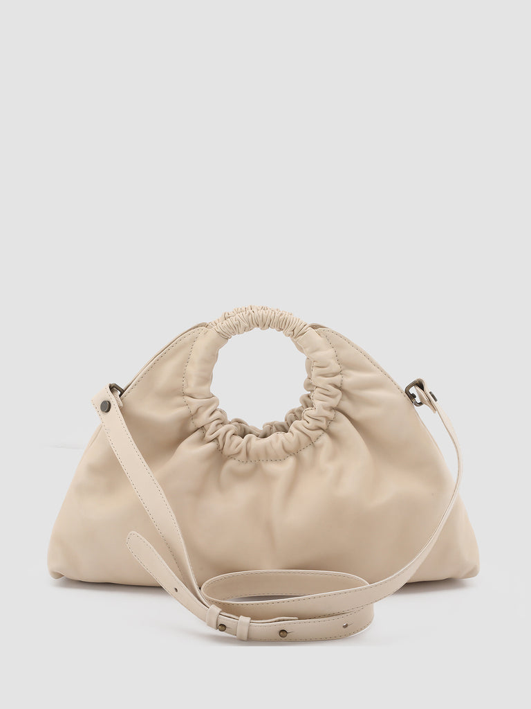 CIRCLE 14 - Ivory Leather Clutch Bag