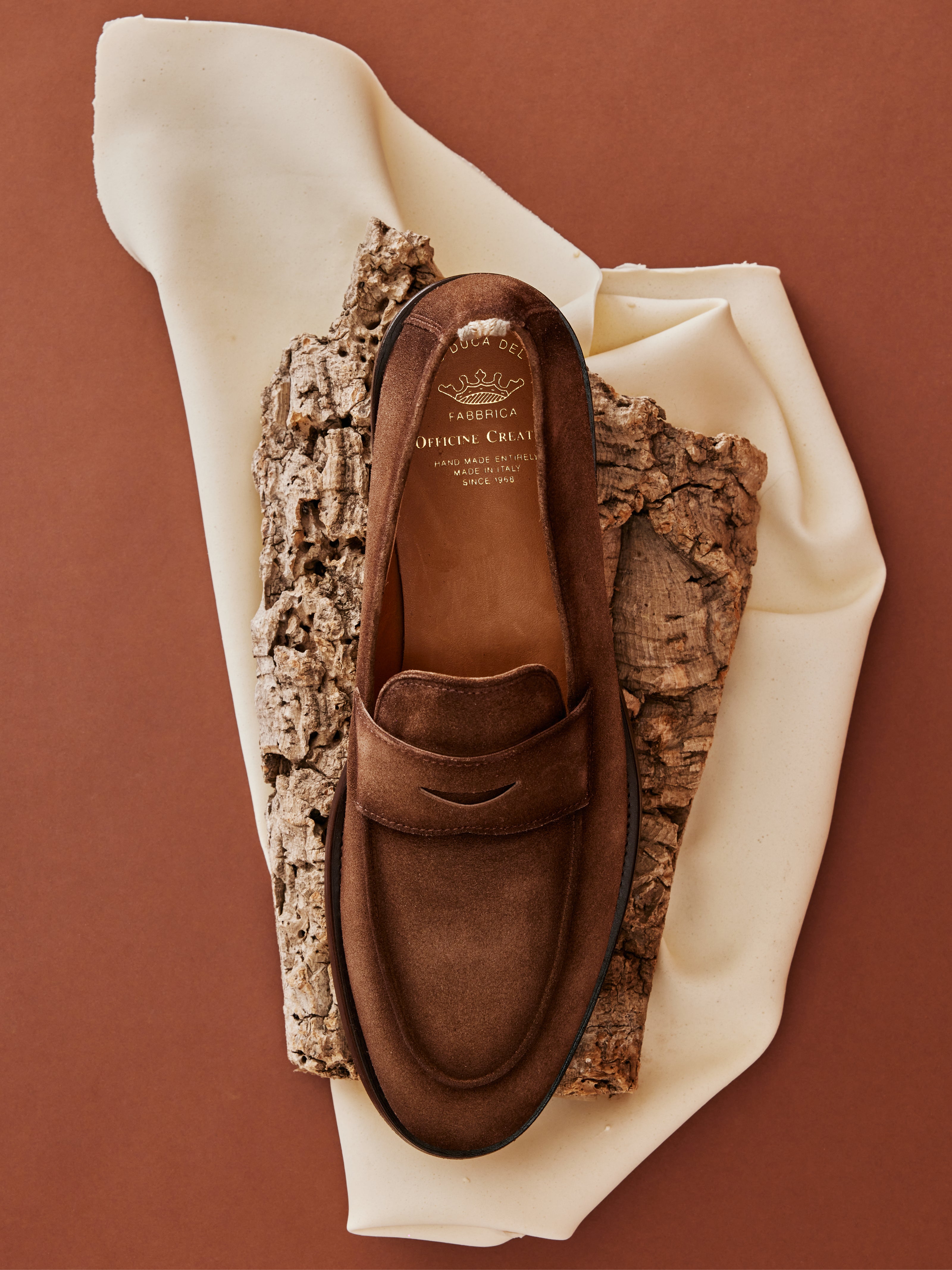 Officine Creative - Men's brown suede loafers